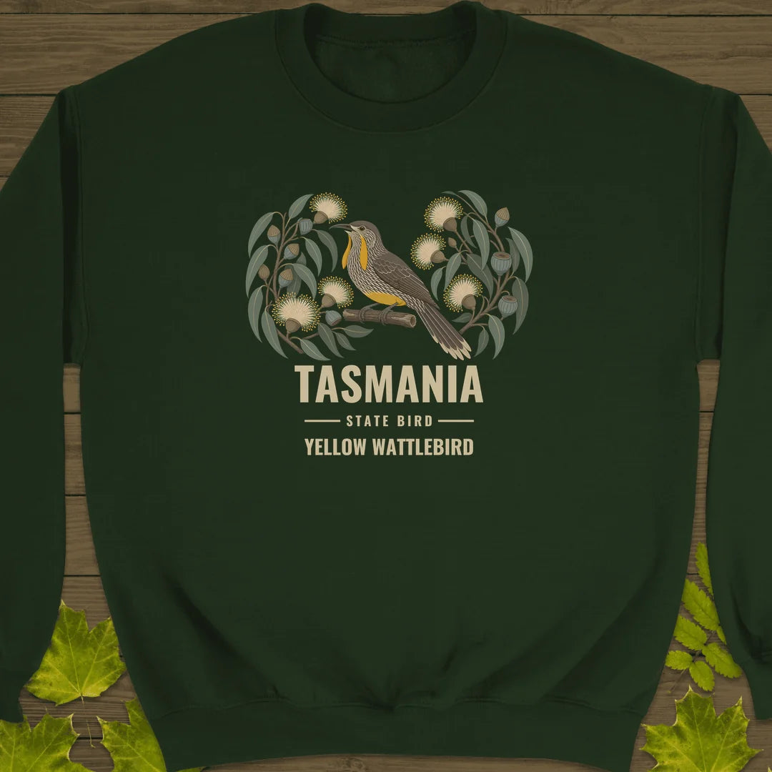 Tasmania State Bird Sweatshirt in Forest Green