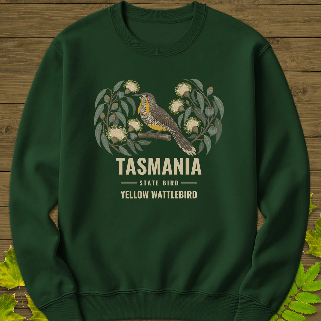 Tasmania State Bird Sweatshirt in Forest Green