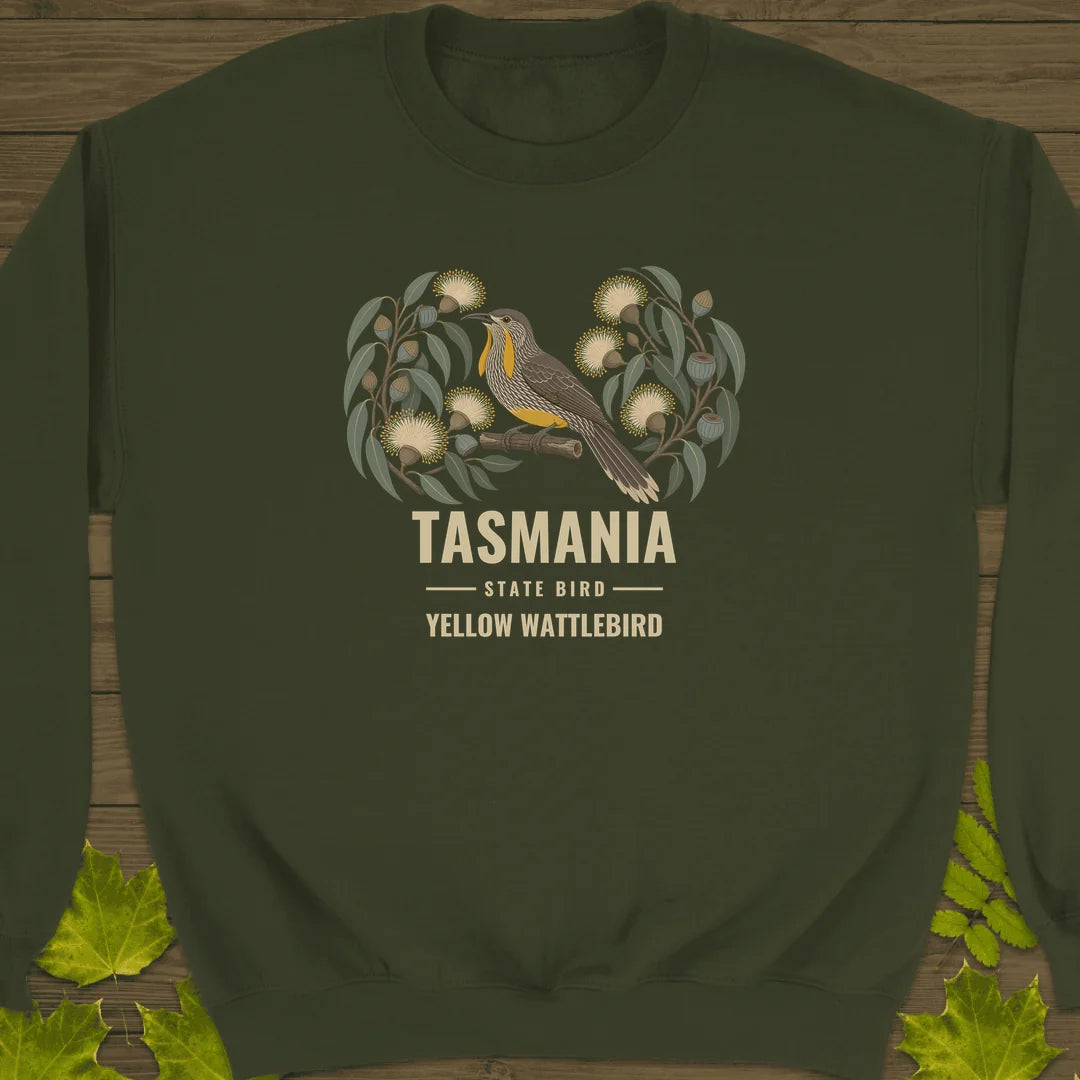 Tasmania State Bird Sweatshirt in Military Green