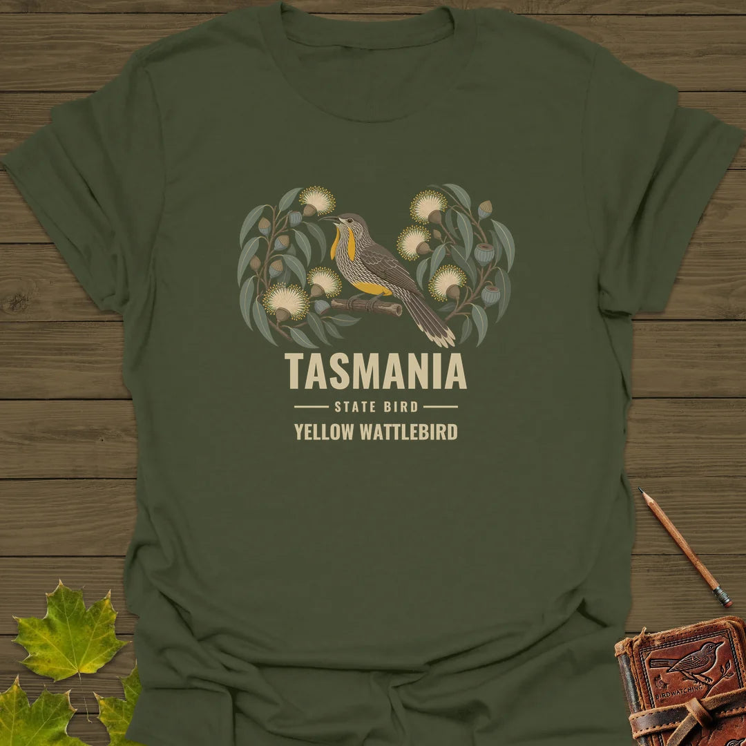 Tasmania State Bird T-Shirt in Military Green