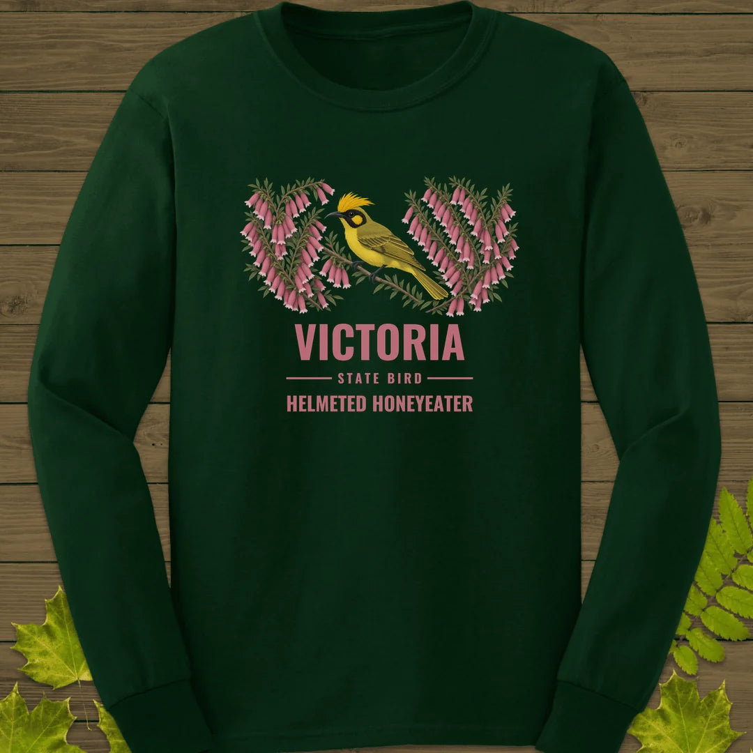 Victoria State Bird Long Sleeve in Forest Green