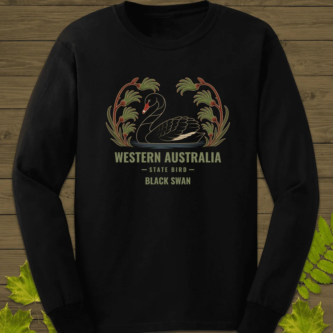 Western Australia State Bird Long Sleeve in Black