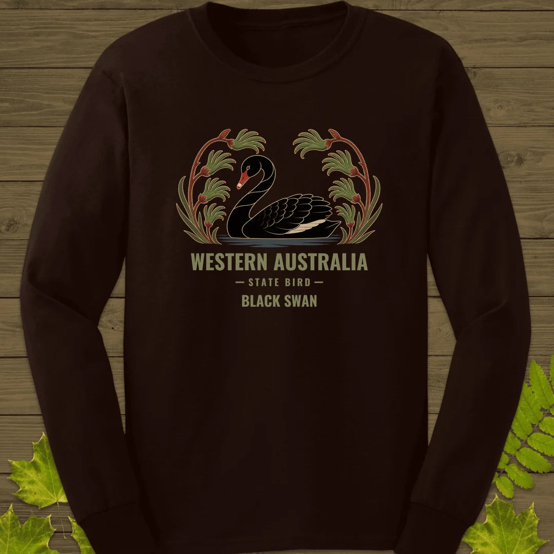 Western Australia State Bird Long Sleeve in Dark Chocolate