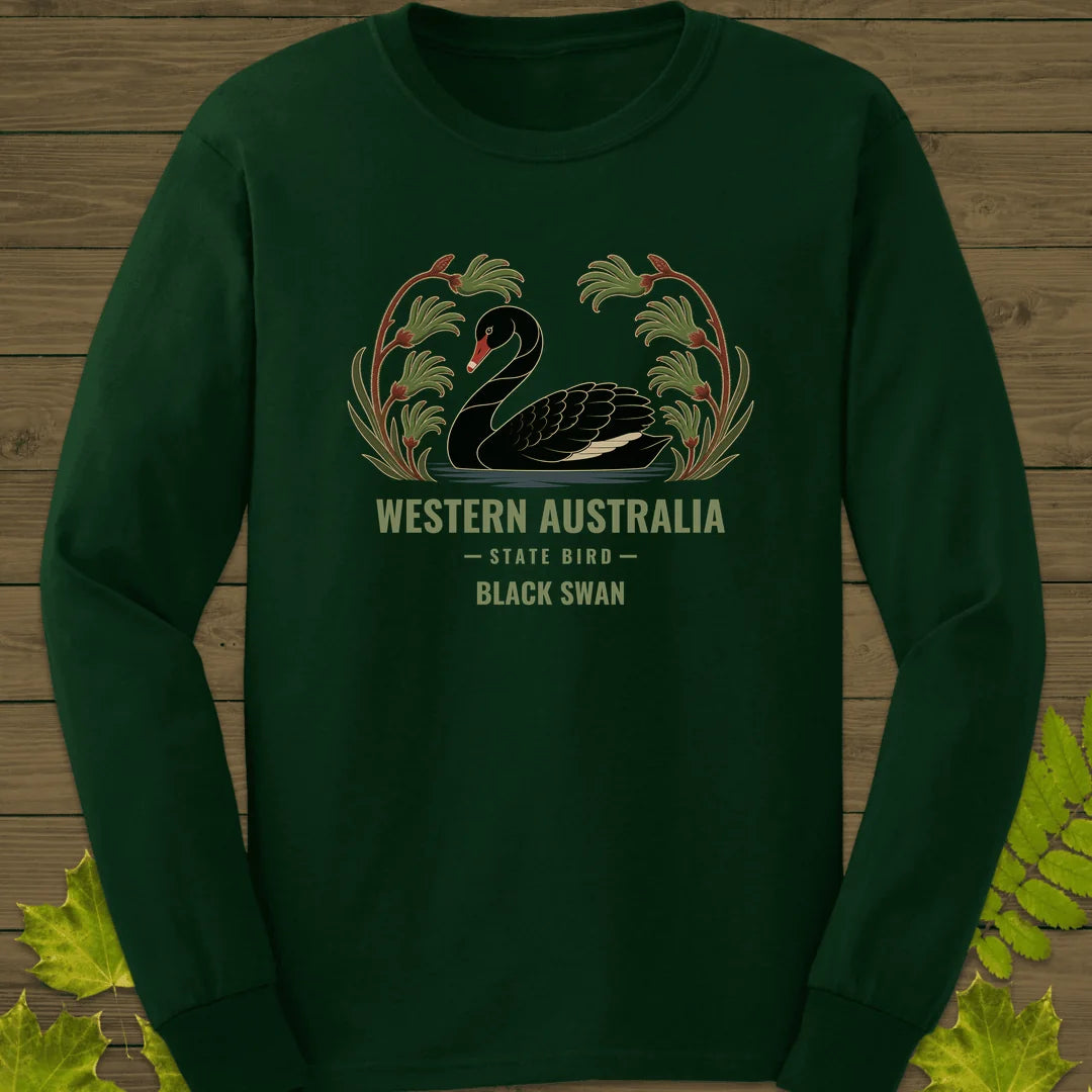 Western Australia State Bird Long Sleeve in Forest Green