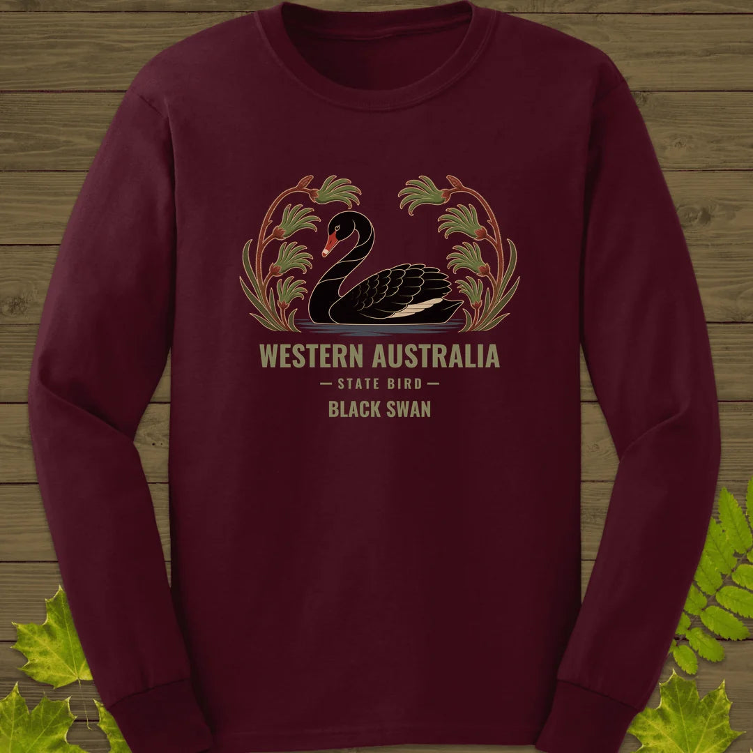 Western Australia State Bird Long Sleeve in Maroon