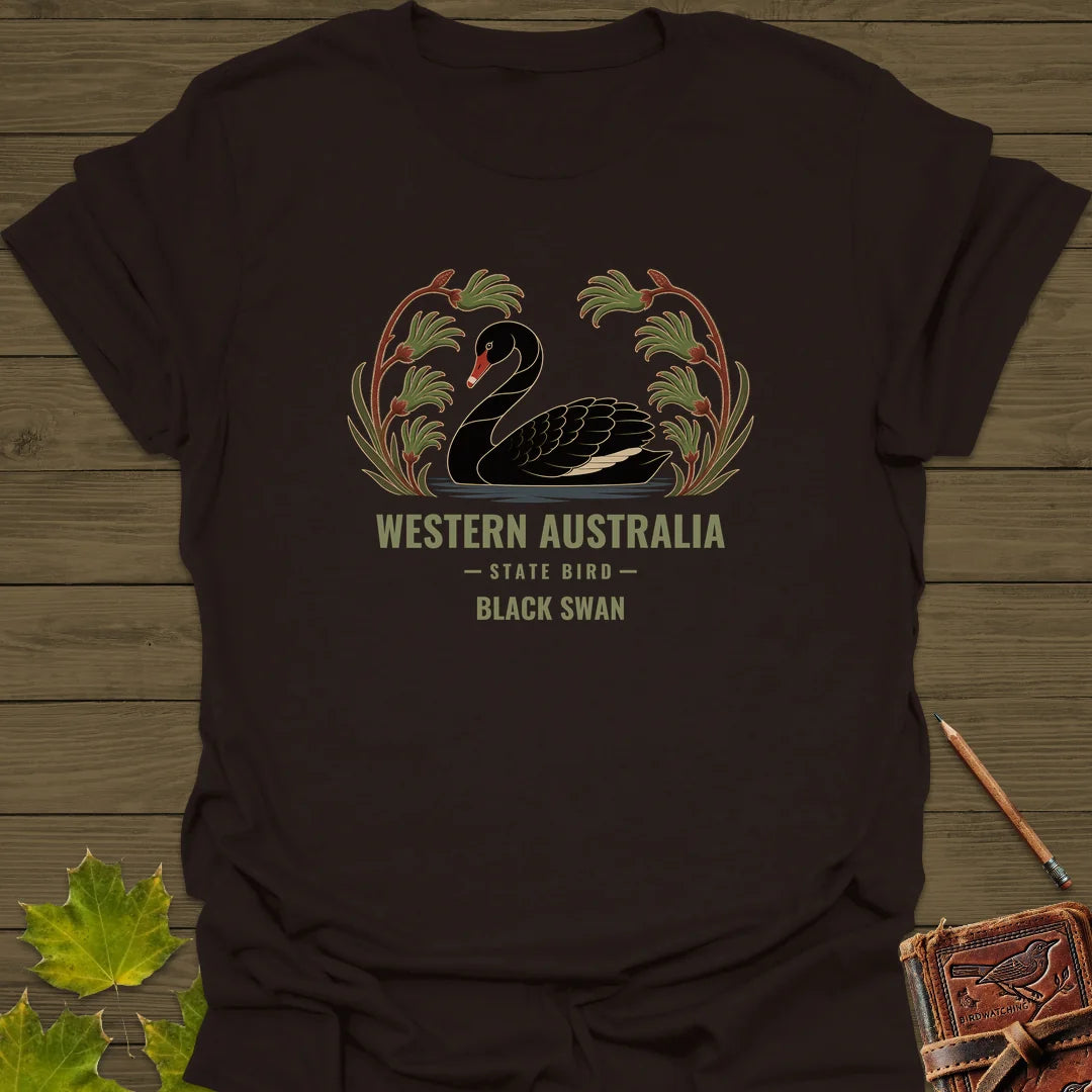 Western Australia State Bird T-Shirt in Dark Chocolate