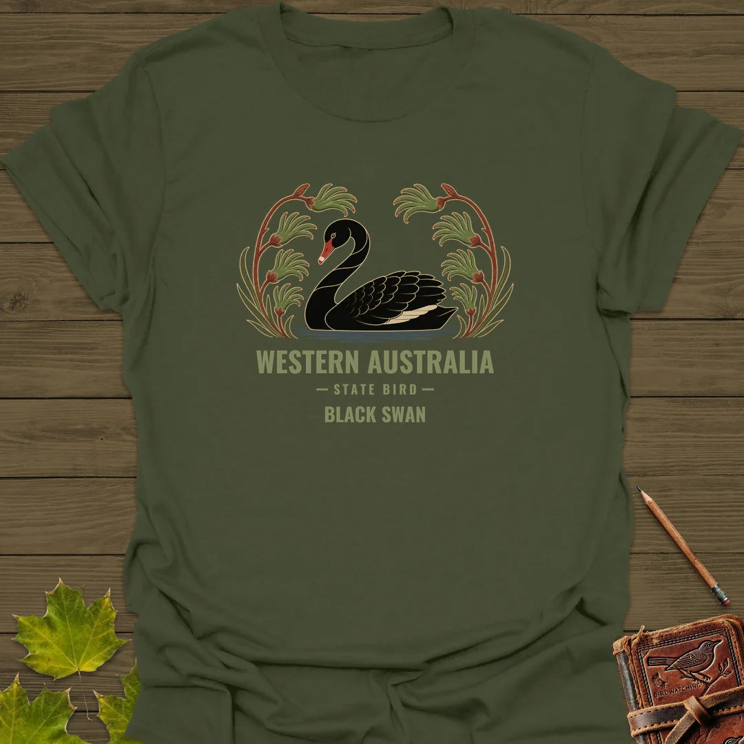 Western Australia State Bird T-Shirt in Military Green