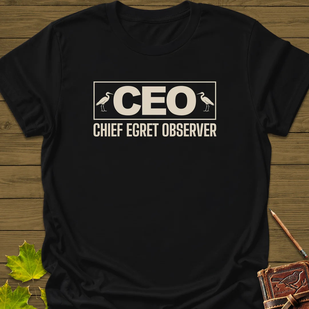 Chief Egret Observer T-Shirt in Black