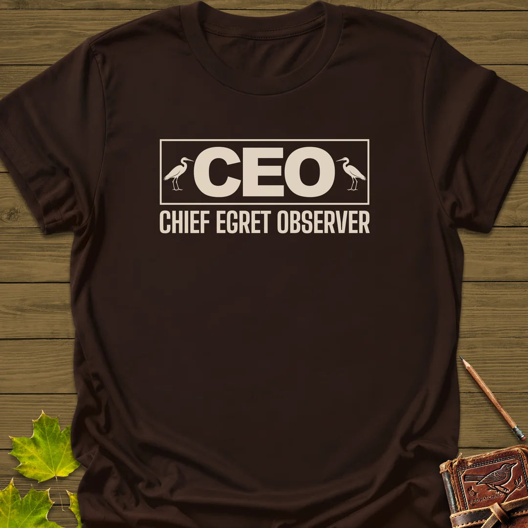 Chief Egret Observer T-Shirt in Dark Chocolate