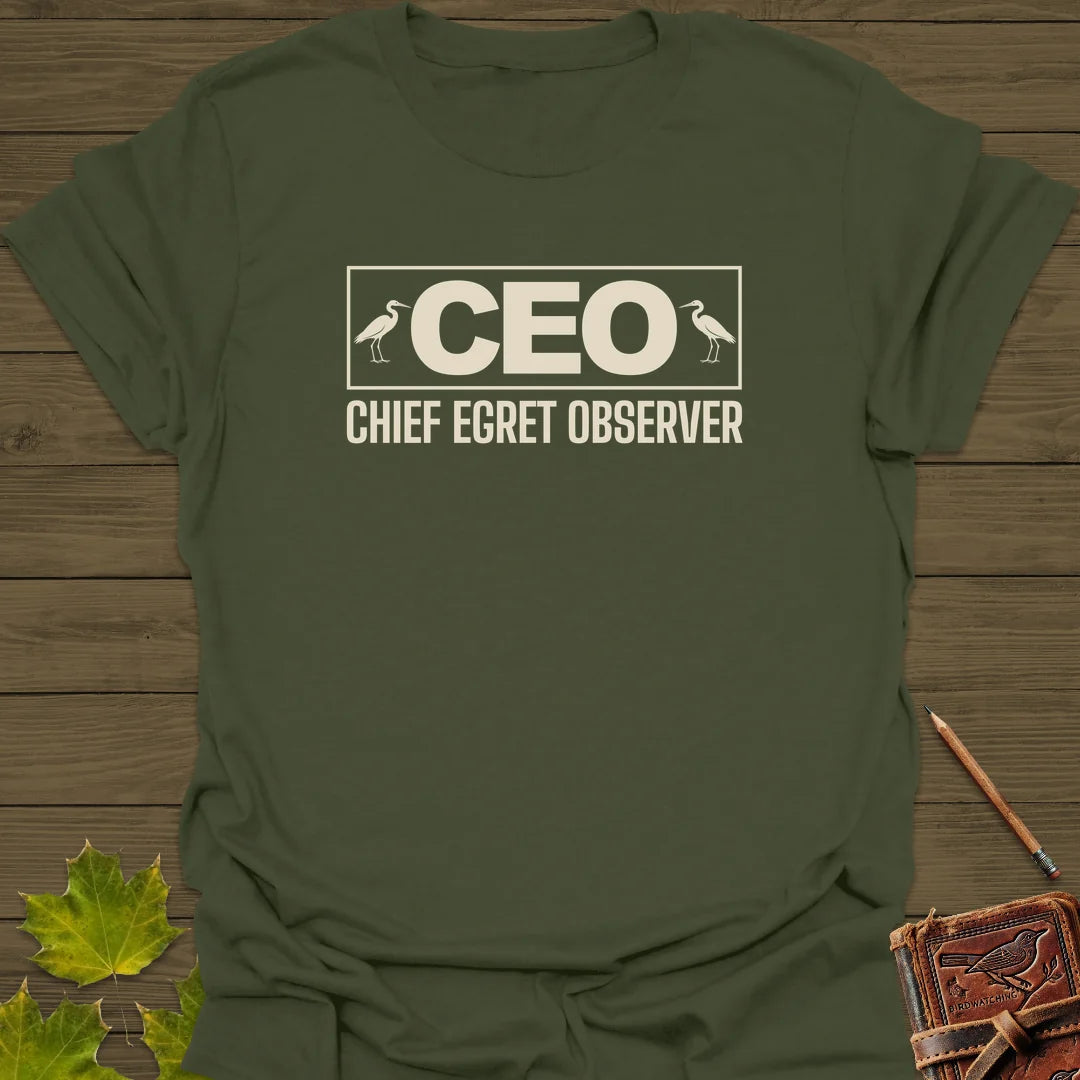 Chief Egret Observer T-Shirt in Military Green