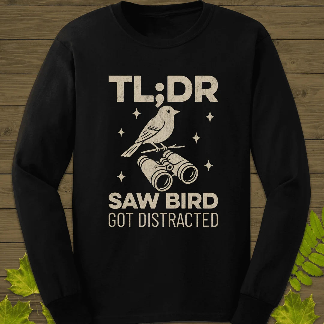 Saw Bird Distracted Long Sleeve in Black