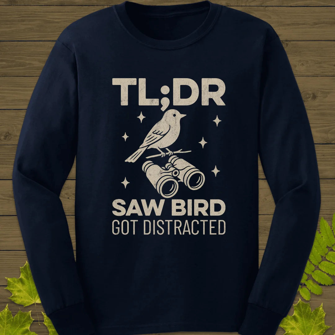 Saw Bird Distracted Long Sleeve in Navy