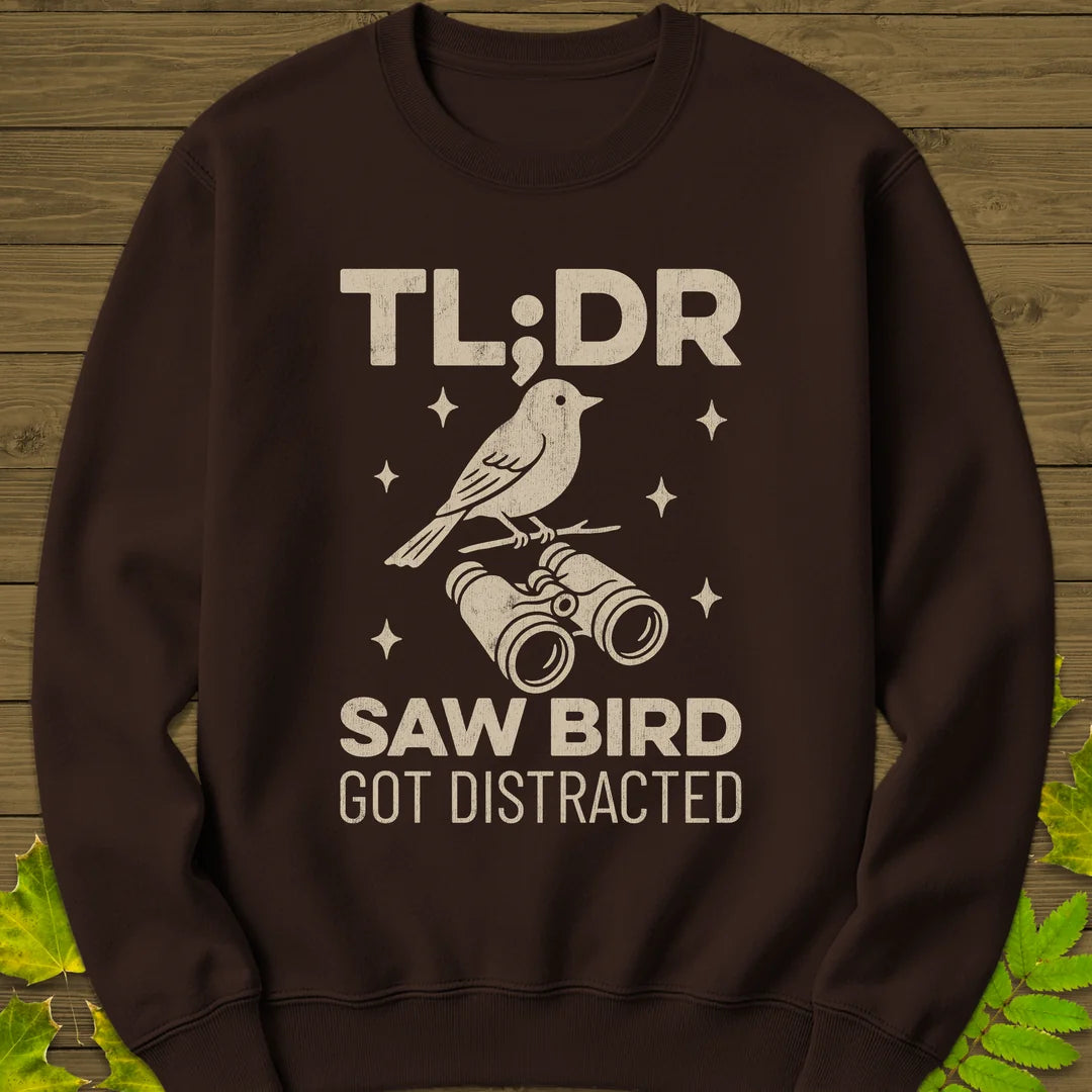 Saw Bird Distracted Sweatshirt in Dark Chocolate