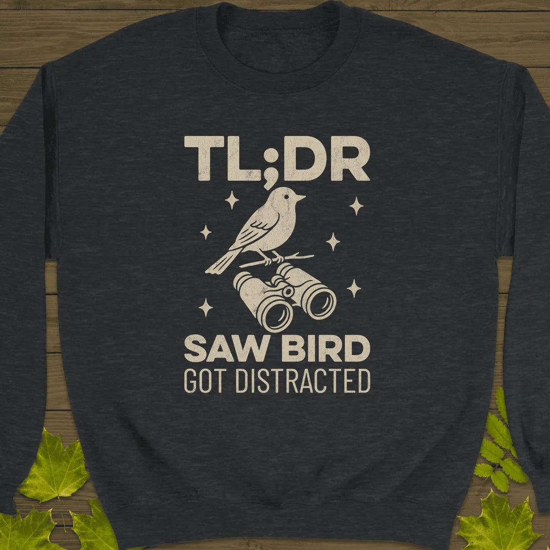 Saw Bird Distracted Sweatshirt in Dark Heather