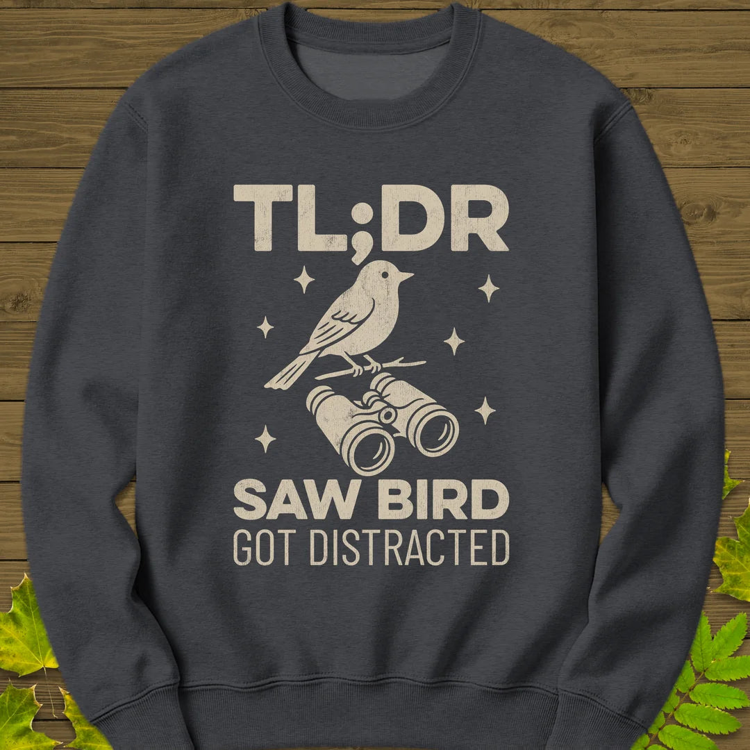 Saw Bird Distracted Sweatshirt in Dark Heather