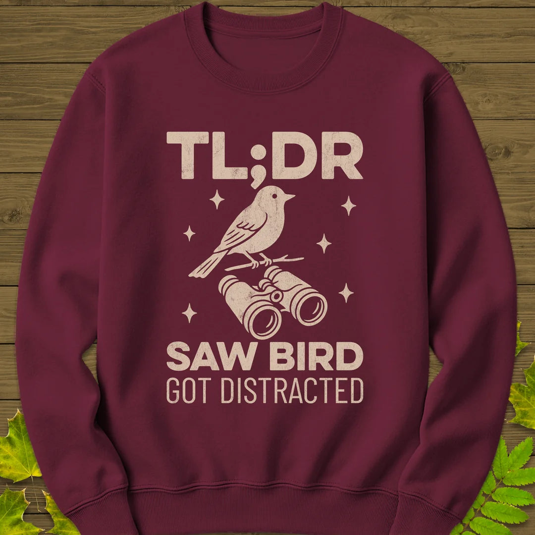 Saw Bird Distracted Sweatshirt in Maroon