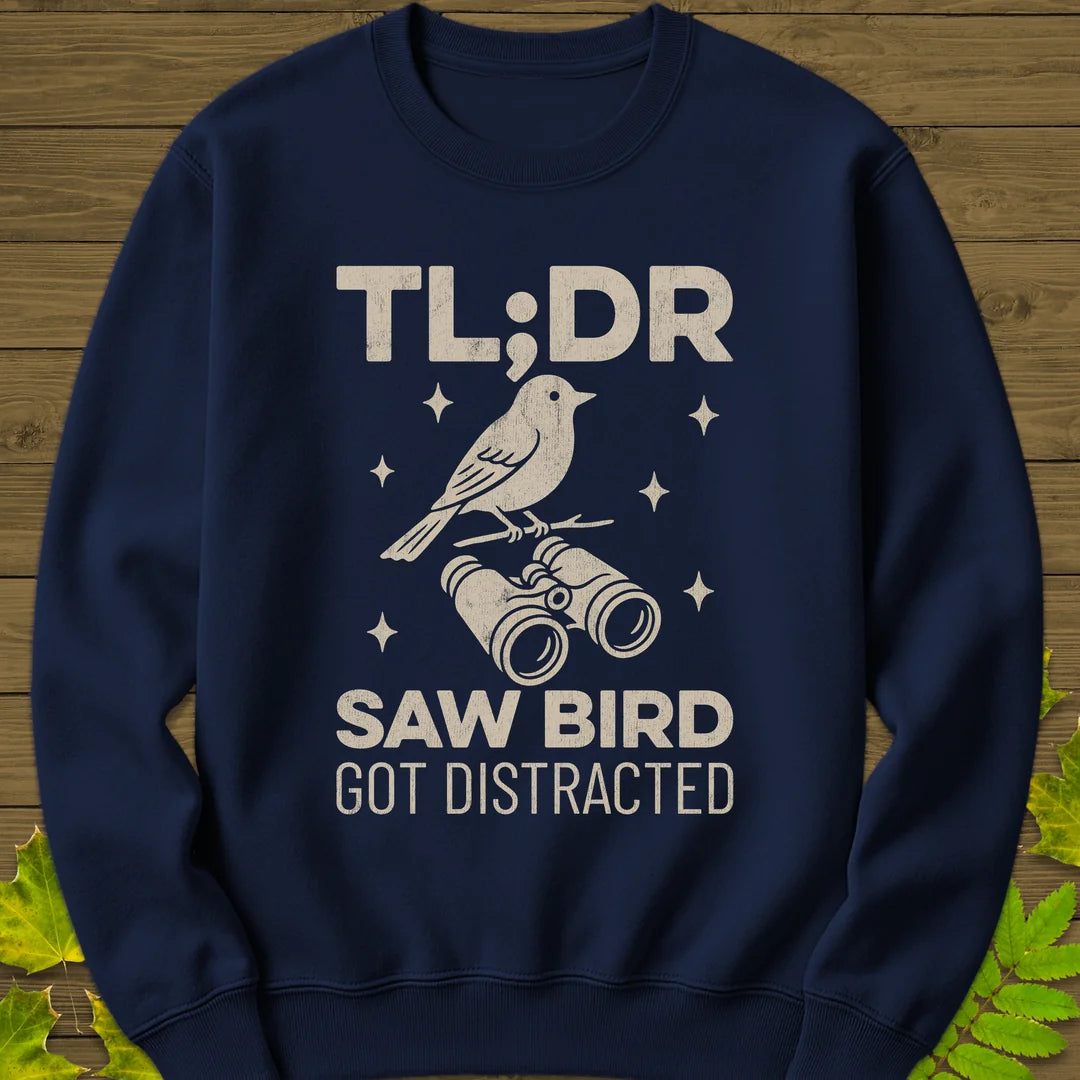 Saw Bird Distracted Sweatshirt in Navy