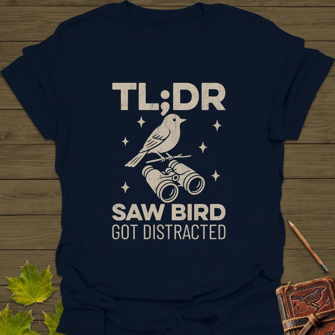 Saw Bird Distracted T-Shirt in Navy