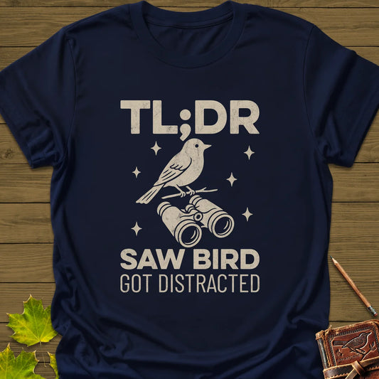 Saw Bird Distracted T-Shirt in Navy