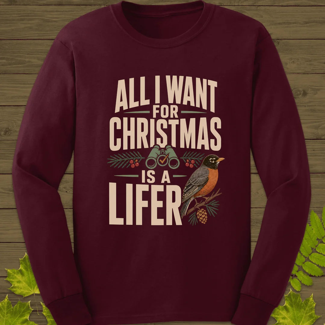 Christmas Lifer Robin Long Sleeve in Maroon