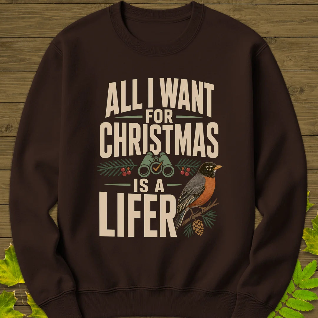 Christmas Lifer Robin Sweatshirt in Dark Chocolate