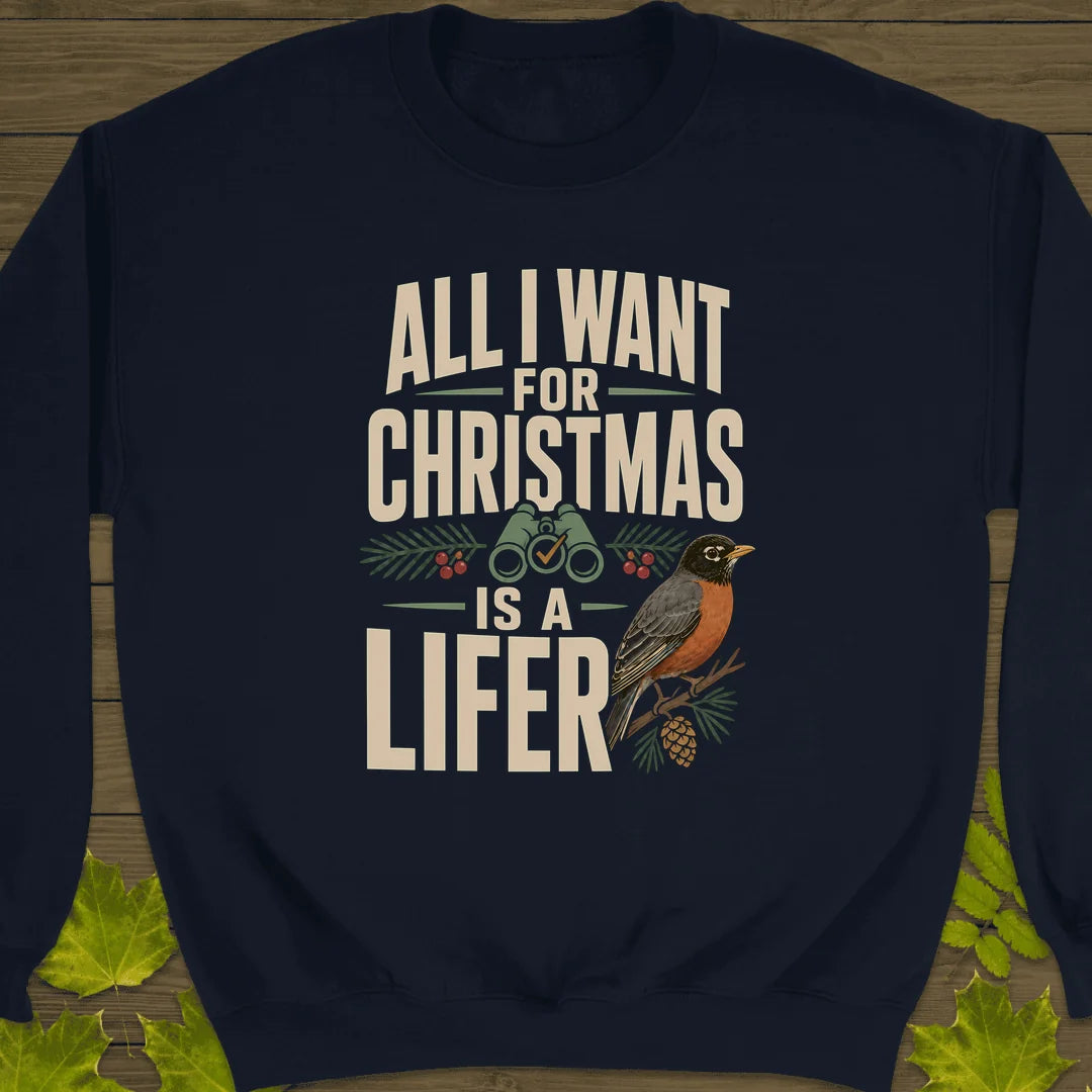 Christmas Lifer Robin Sweatshirt in Navy