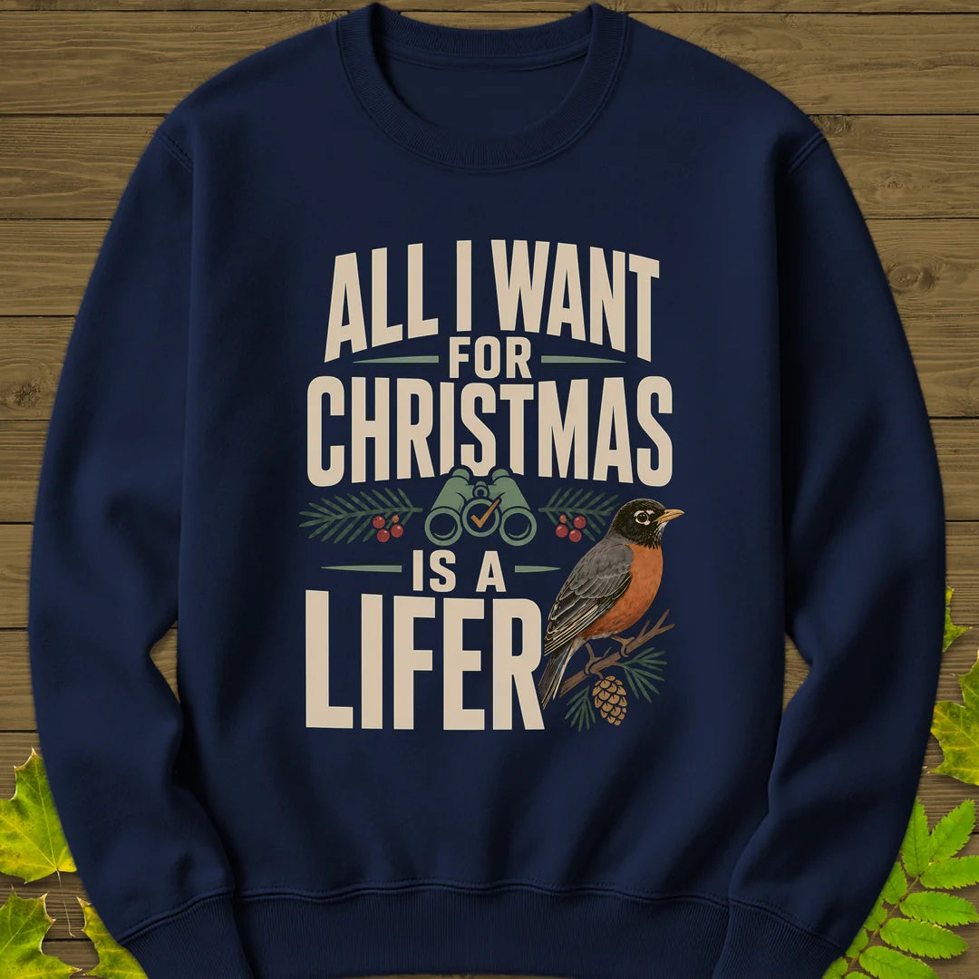 Christmas Lifer Robin Sweatshirt in Navy