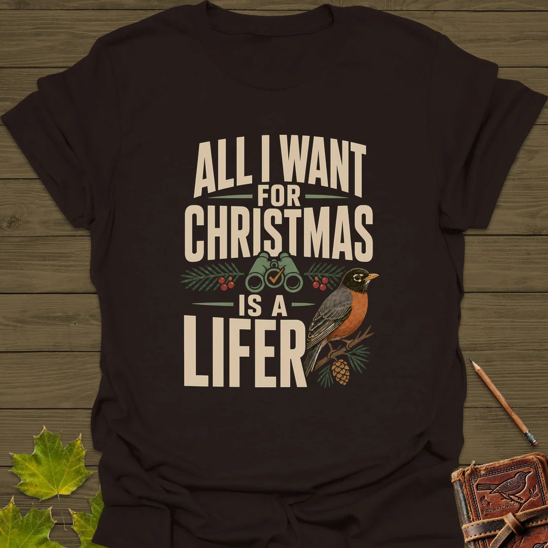 Christmas Lifer Robin T-Shirt in Dark Chocolate