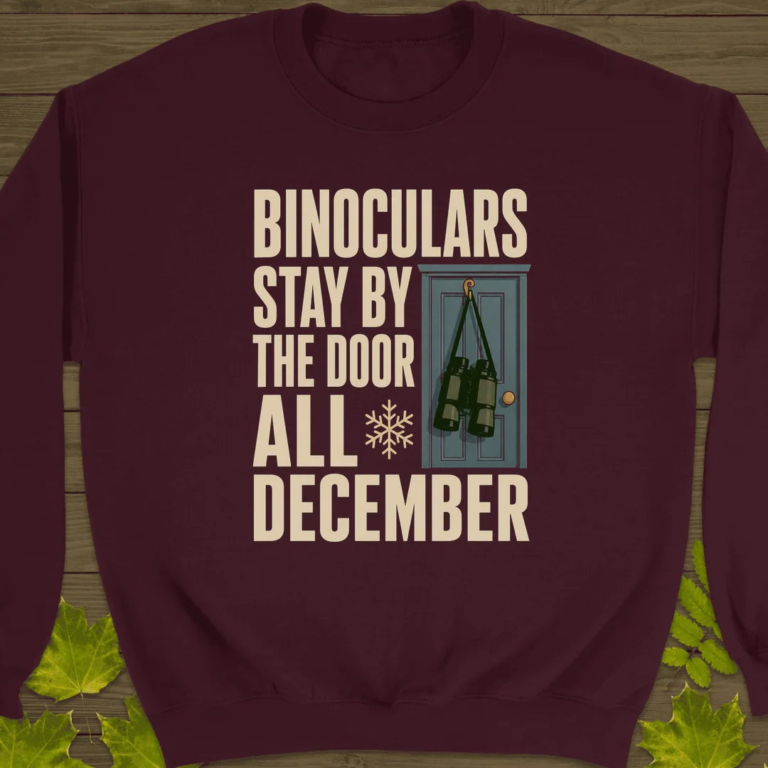 Binoculars By The Door Sweatshirt in Maroon
