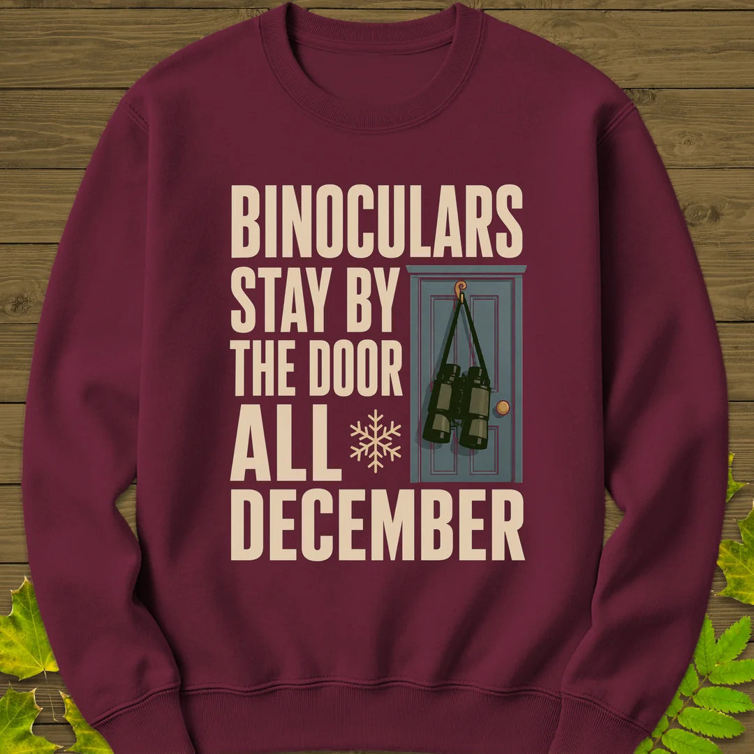 Binoculars By The Door Sweatshirt in Maroon