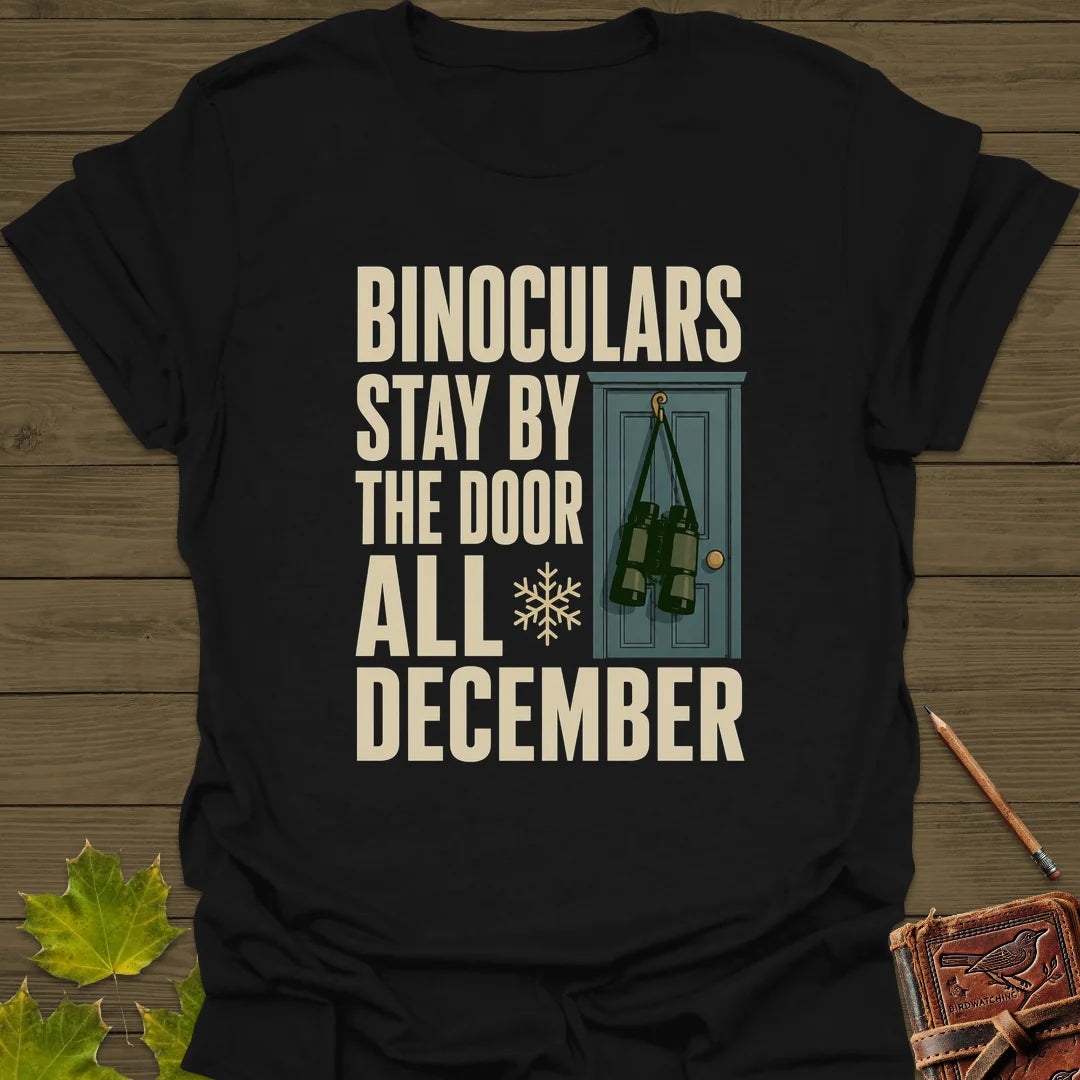 Binoculars By The Door T-Shirt in Black