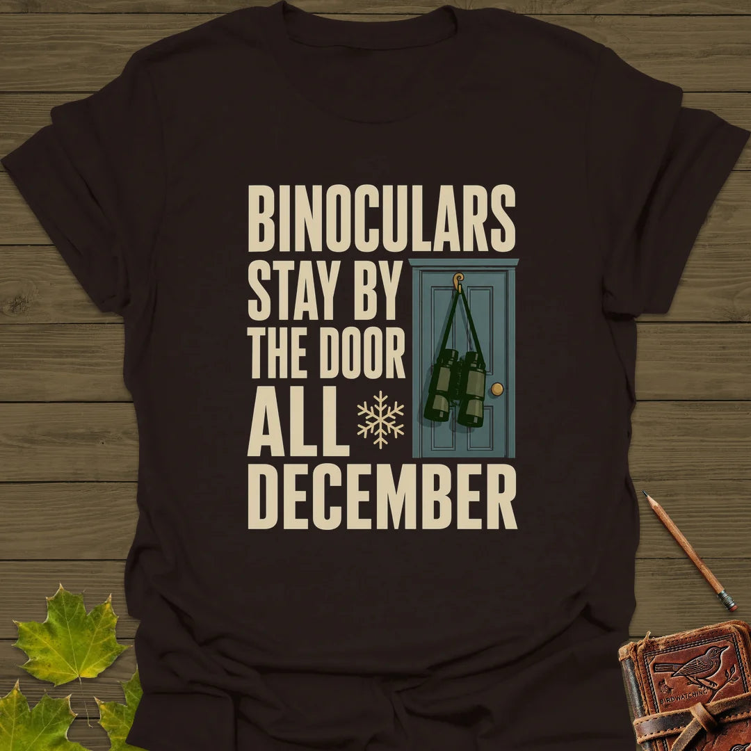 Binoculars By The Door T-Shirt in Dark Chocolate