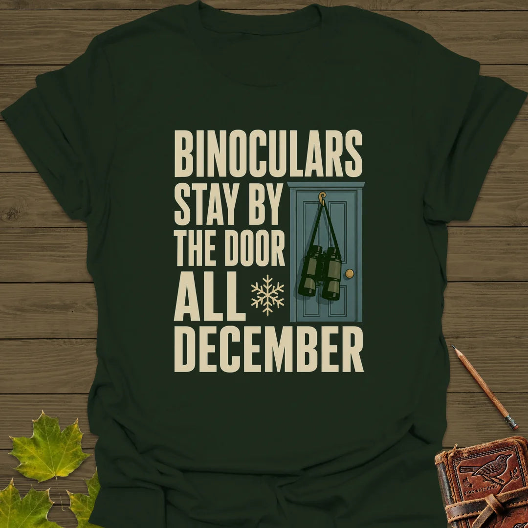 Binoculars By The Door T-Shirt in Forest Green
