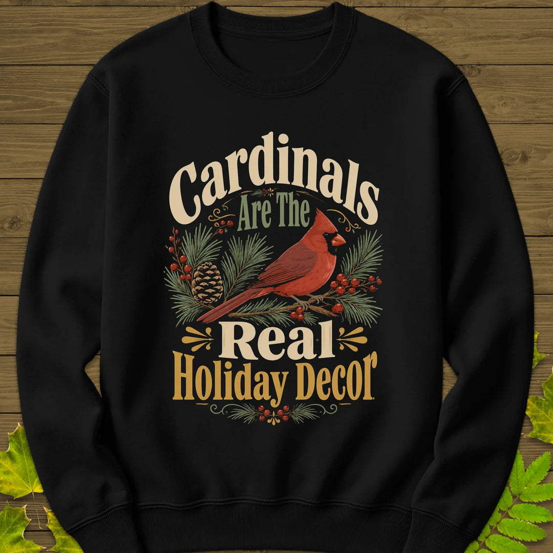 Cardinal Holiday Decor Sweatshirt in Black