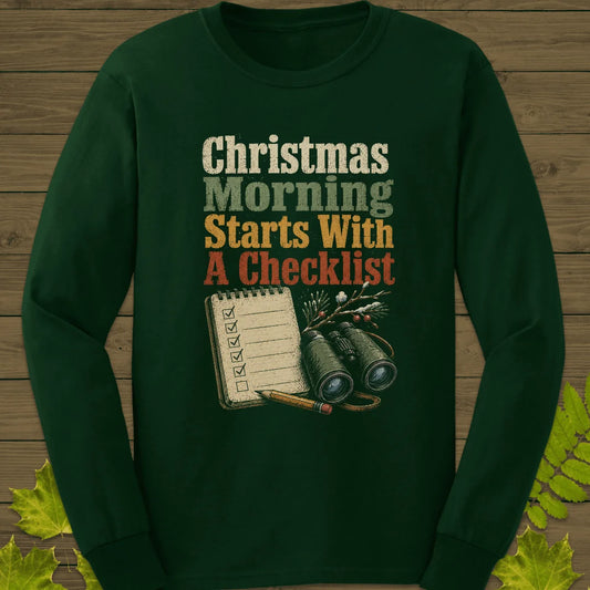 Christmas Checklist Long Sleeve in Forest Green