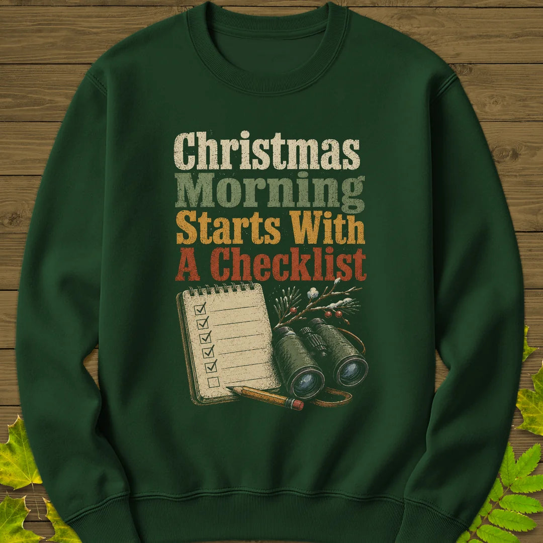 Christmas Checklist Sweatshirt in Forest Green