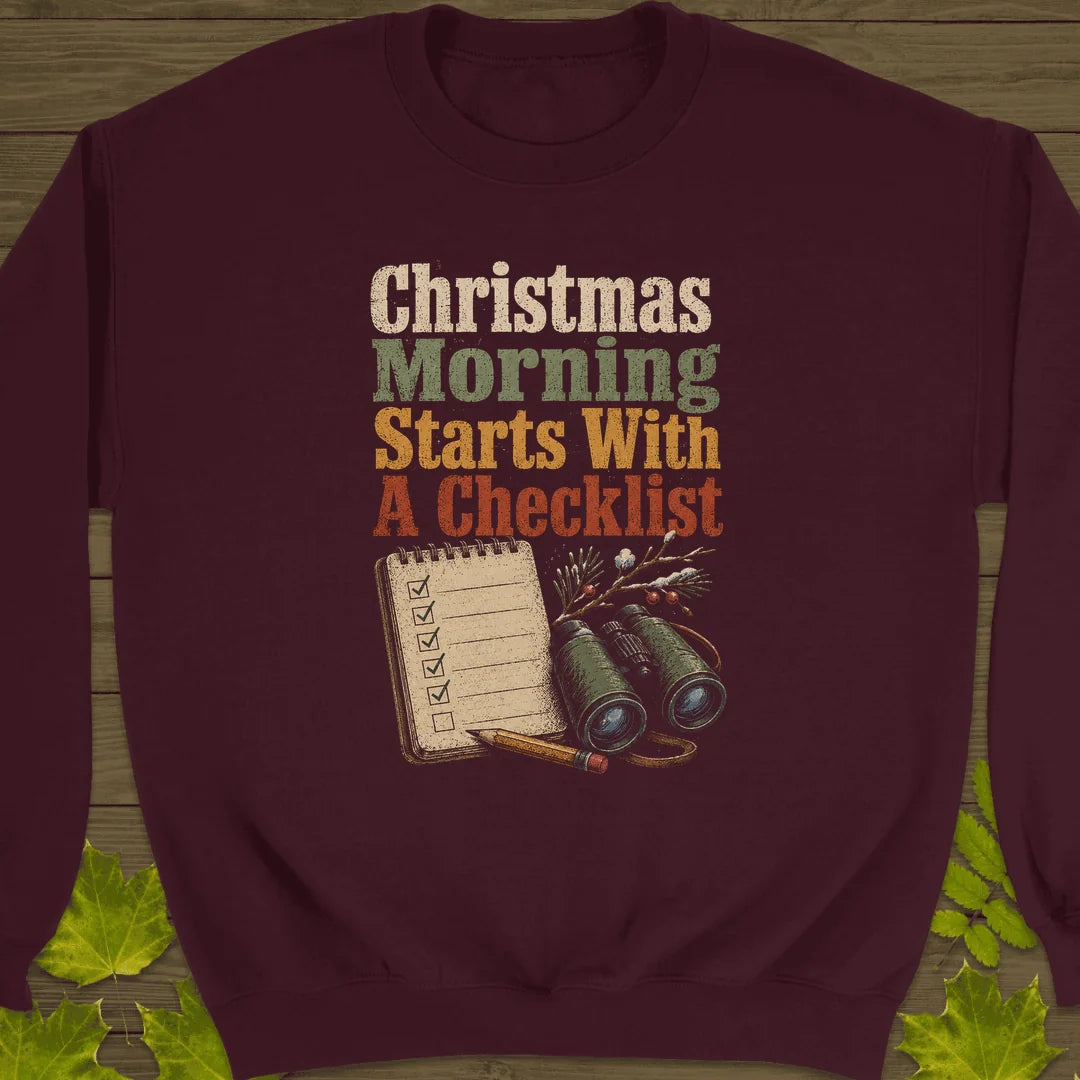 Christmas Checklist Sweatshirt in Maroon