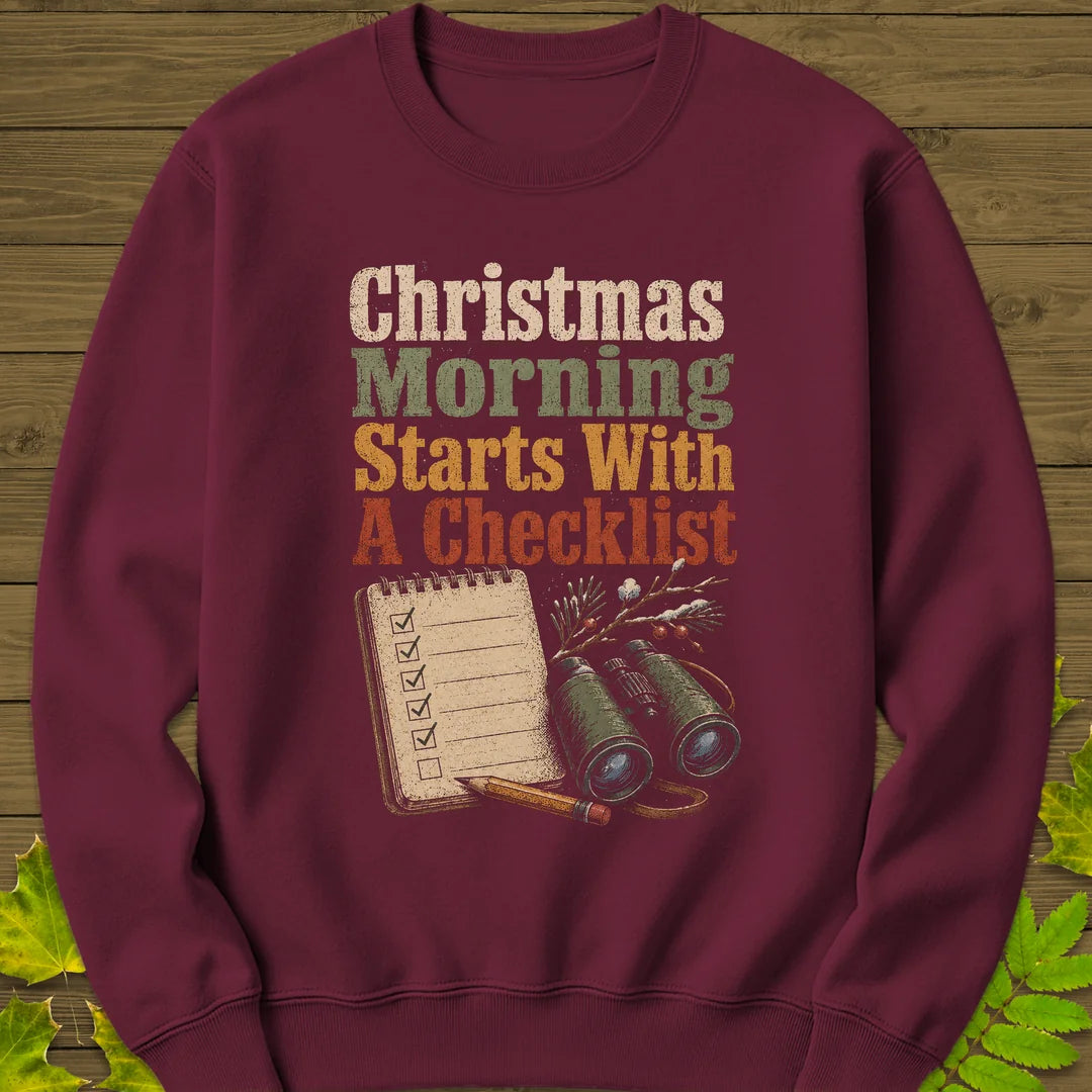 Christmas Checklist Sweatshirt in Maroon