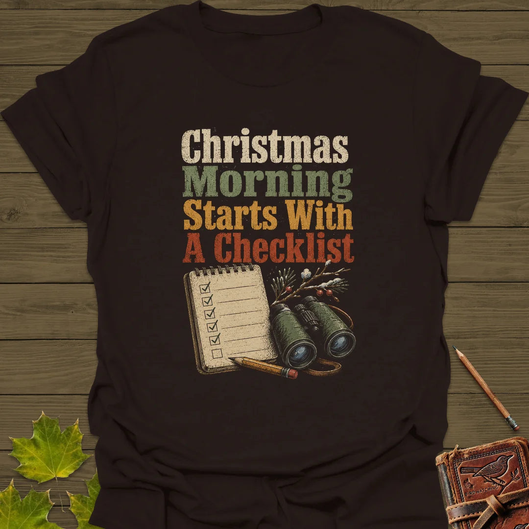 Christmas Checklist T-Shirt in Dark Chocolate