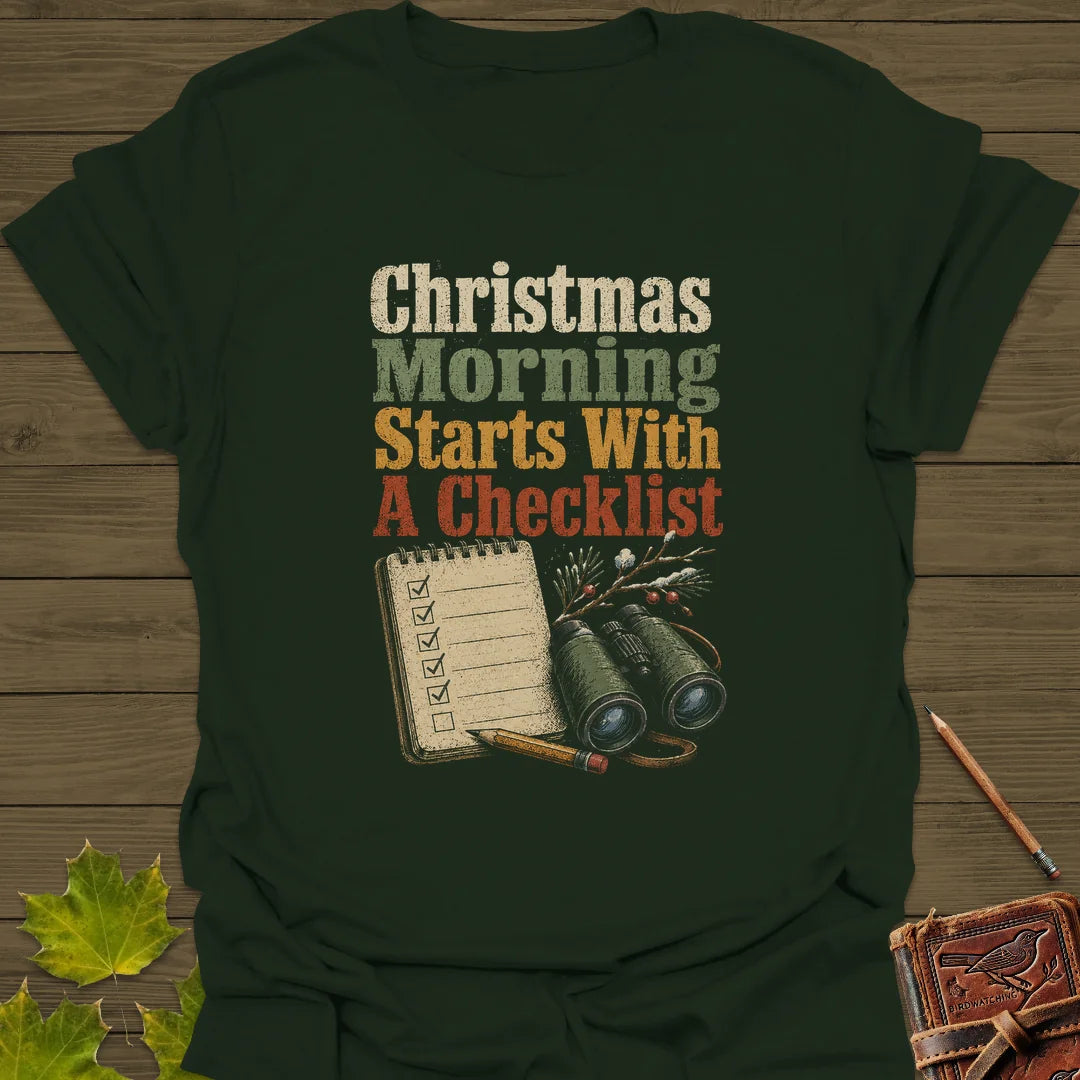 Christmas Checklist T-Shirt in Forest Green