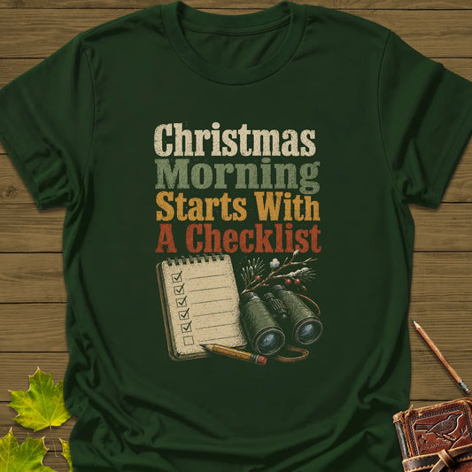 Christmas Checklist T-Shirt in Forest Green