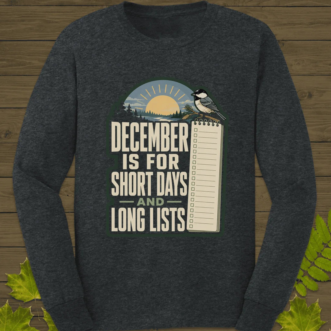 Short Days Long Lists Long Sleeve in Dark Heather