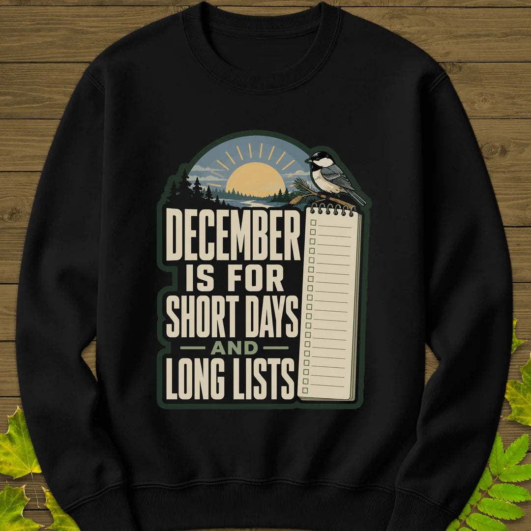Short Days Long Lists Sweatshirt in Black