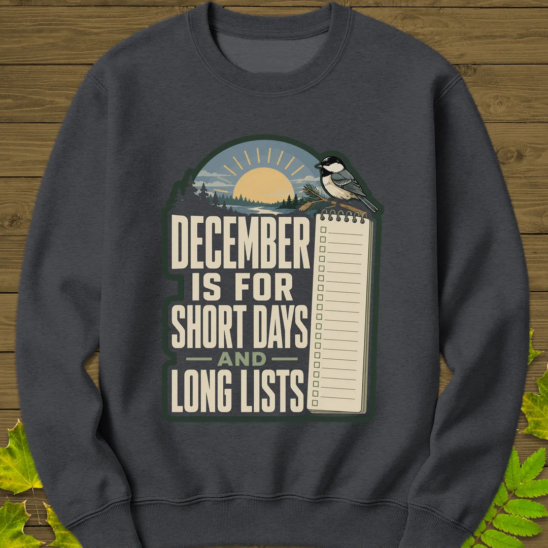 Short Days Long Lists Sweatshirt in Dark Heather
