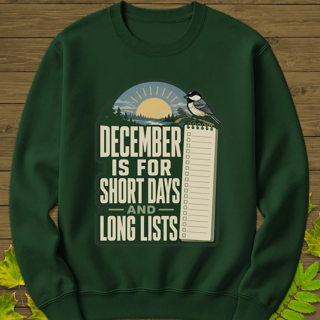 Short Days Long Lists Sweatshirt in Forest Green