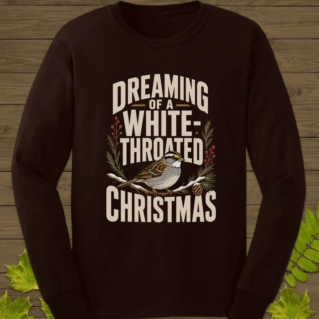 White-Throated Christmas Long Sleeve in Dark Chocolate