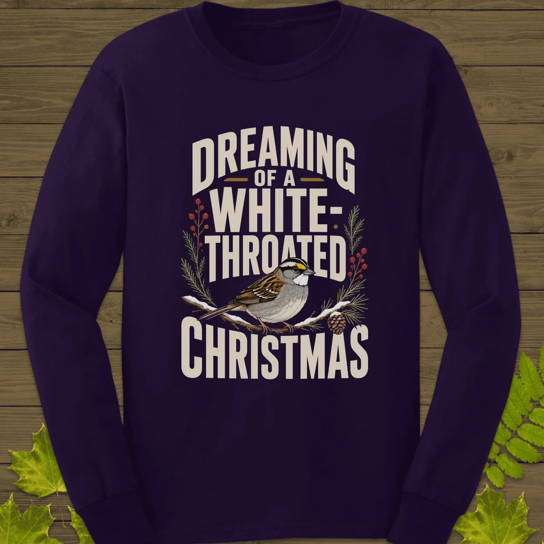 White-Throated Christmas Long Sleeve in Purple