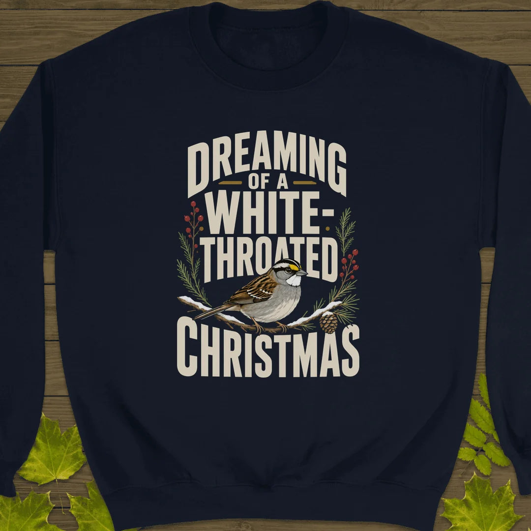White-Throated Christmas Sweatshirt in Navy
