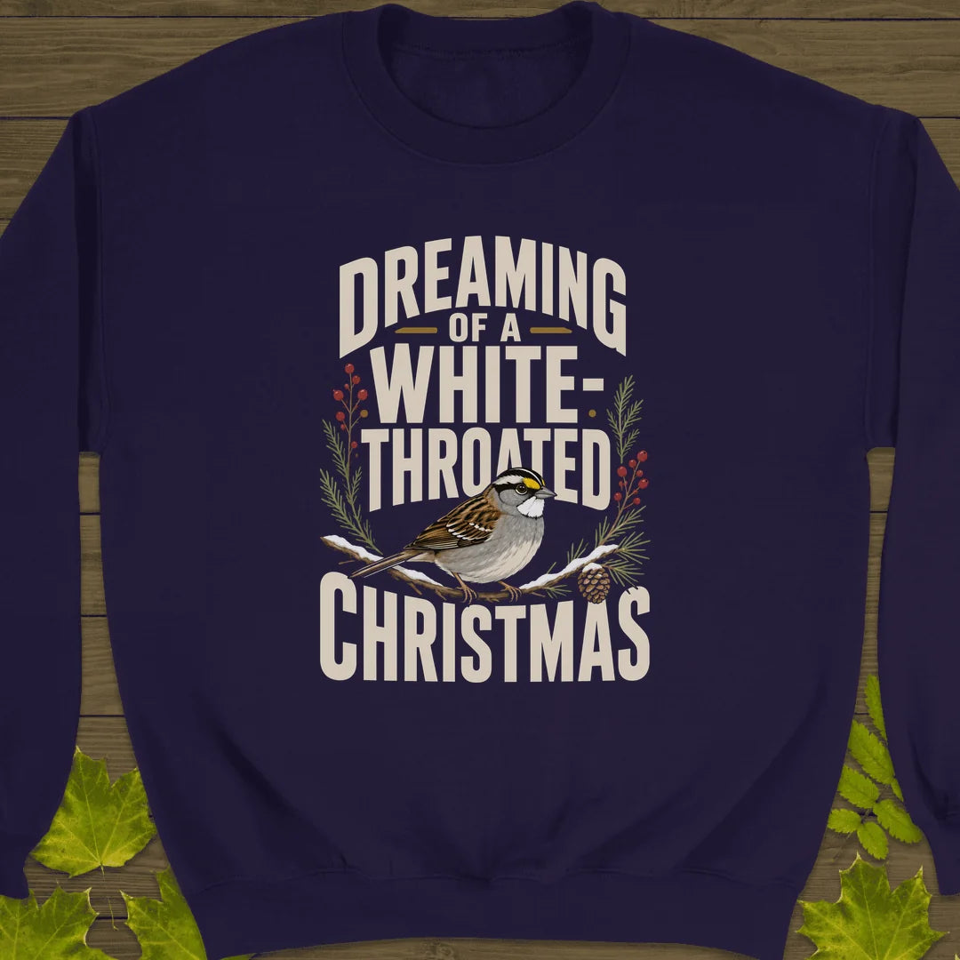 White-Throated Christmas Sweatshirt in Purple