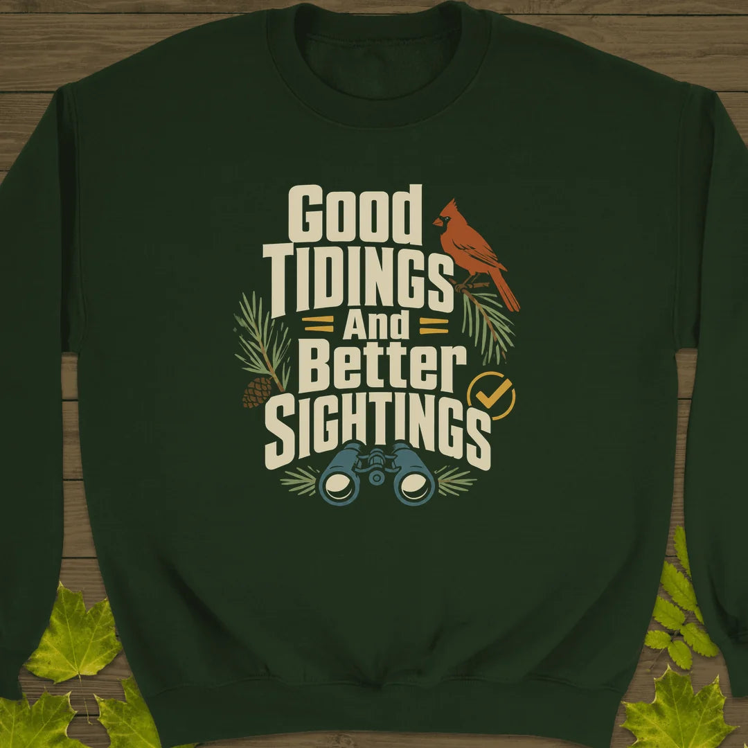Good Tidings Sightings Sweatshirt in Forest Green